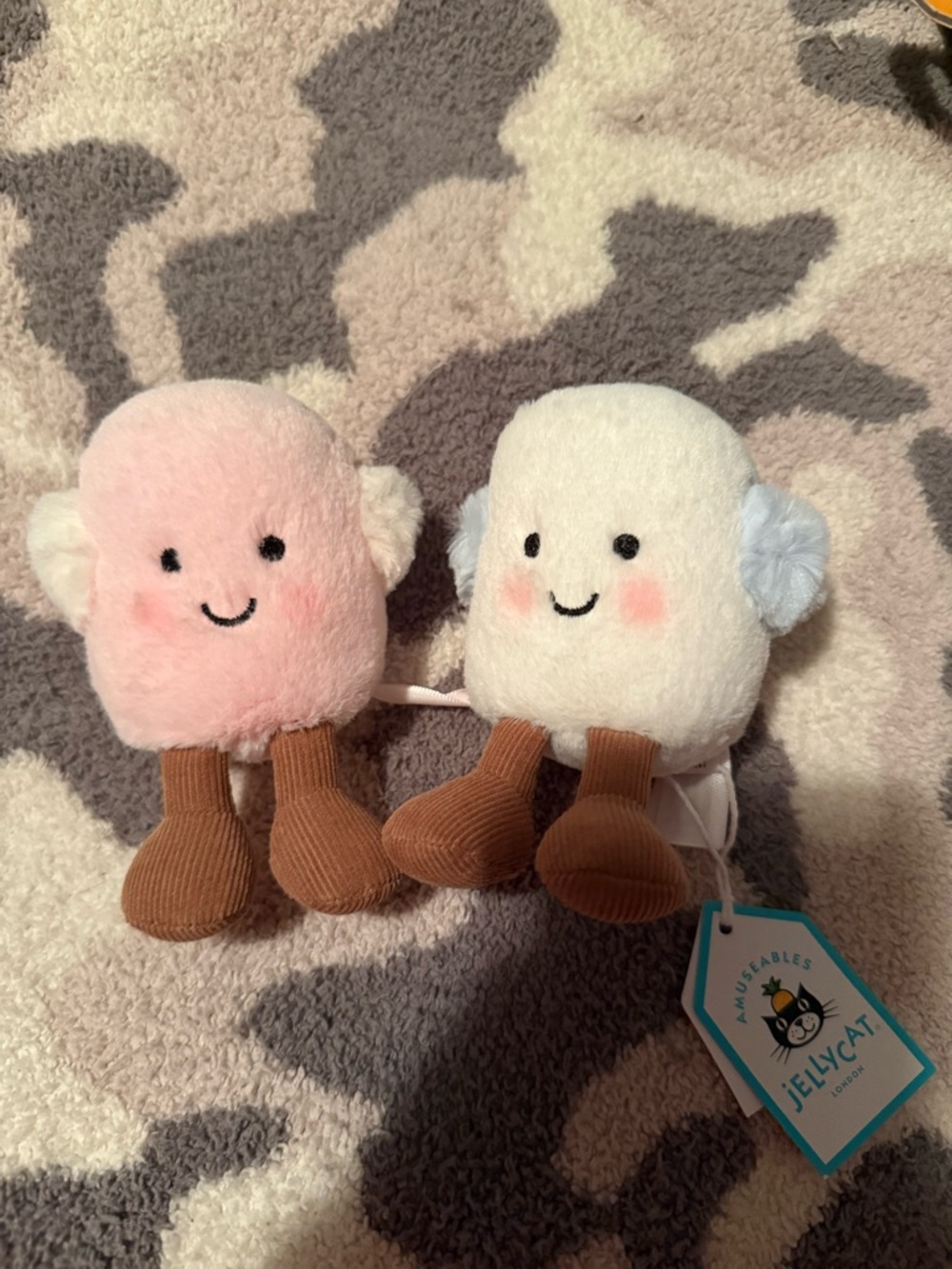 Jellycat Amuseables Toastie Pink and White Marshmallows